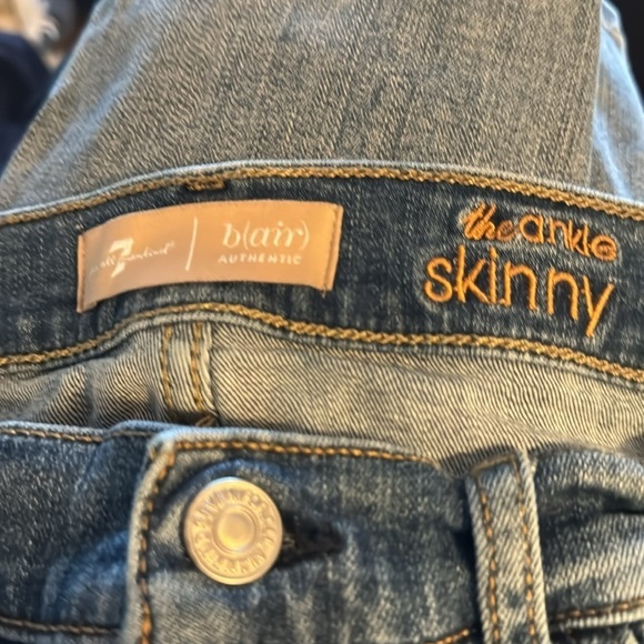 7 for all mankind b(air) ankle skinny stretch light wash jeans sz 30 - Picture 6 of 11